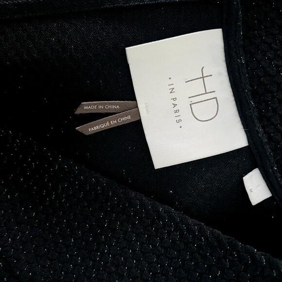 HD in Paris Metallic Tank Dress Side Stripe Black Knee Length Party Scoop - M - Picture 4 of 4